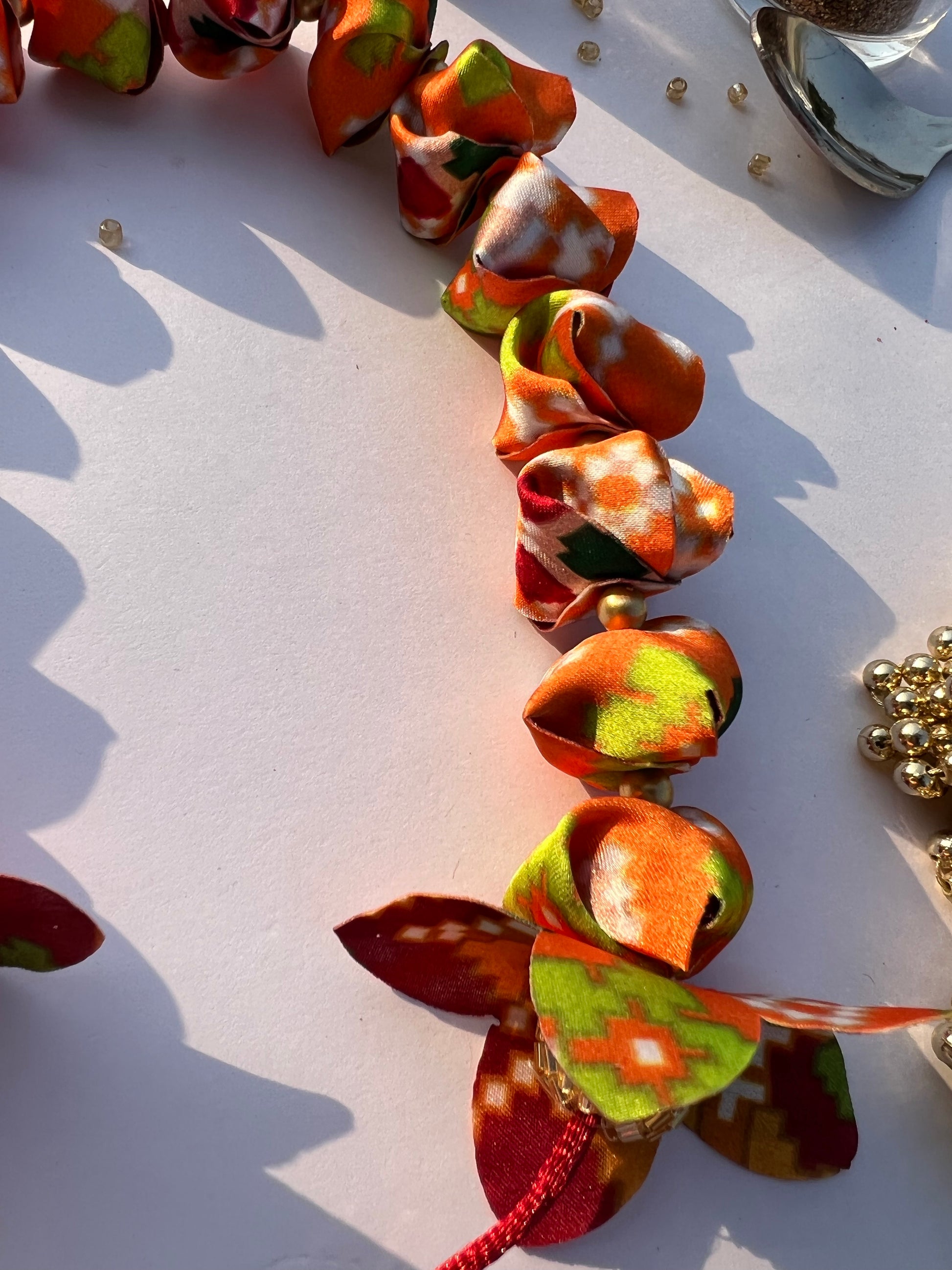 Yellow Navratna Patola Gajra- FLOWER GARLAND FOR HAIR