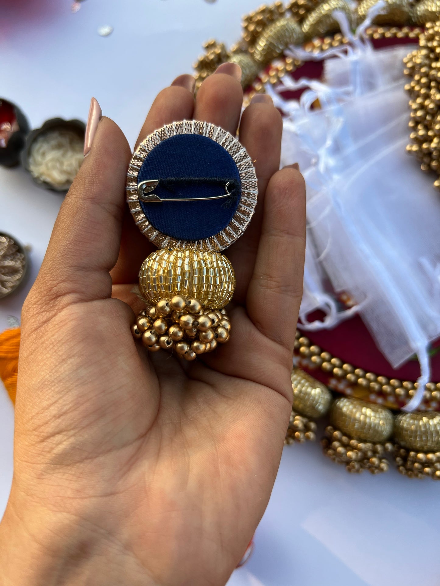 Yellow Congruous Divine Pichwai Signature Brooch