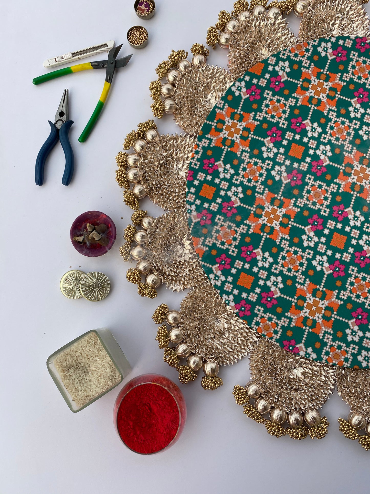 The Bottle Green Navratna Gota Scallop Rangoli - IBHI