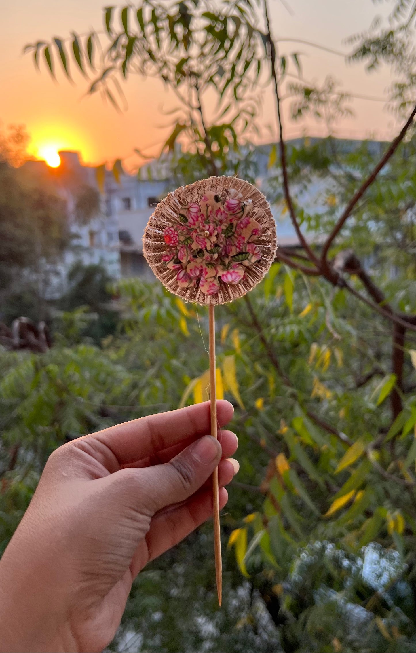 Maroon Navratna Patola + OG Inflorescence Divine Pichwai Trinket