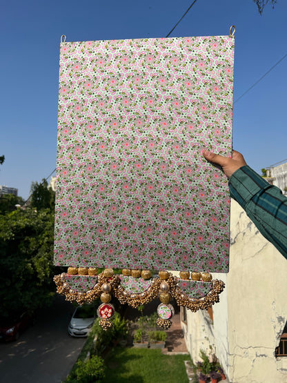 Large Shrinathji Backdrop: Pastel pistachio Pichwai