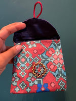 Load image into Gallery viewer, Marsala Navratna Patola Coin Pouch