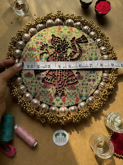 Shrinathji Pallet: Pistachio Kamal Paithani