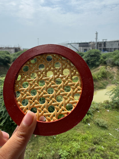 Vanshree Coasters – Rattan & MDF Set of 2 | IBHI