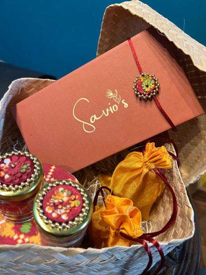 Maroon Beauty on Duty Rakhi Hamper