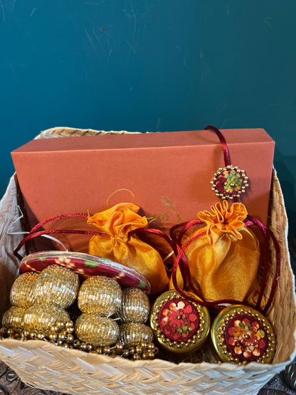 Maroon Beauty on Duty Rakhi Hamper