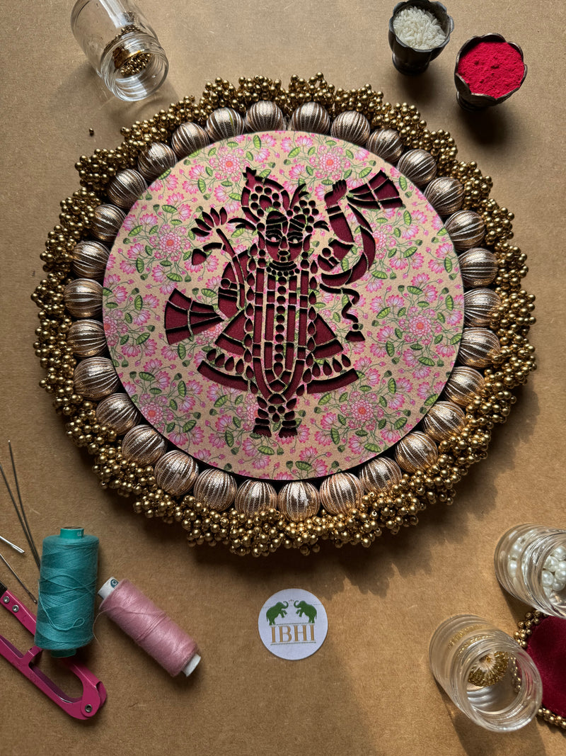 Shrinathji Platter: Inflorescence Divine Pichwai