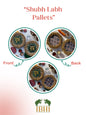 Bottle Green Navratna Patola & Upended Confluence Intense Ajrakh Beaded Shubh Labh Pallets- Set of two