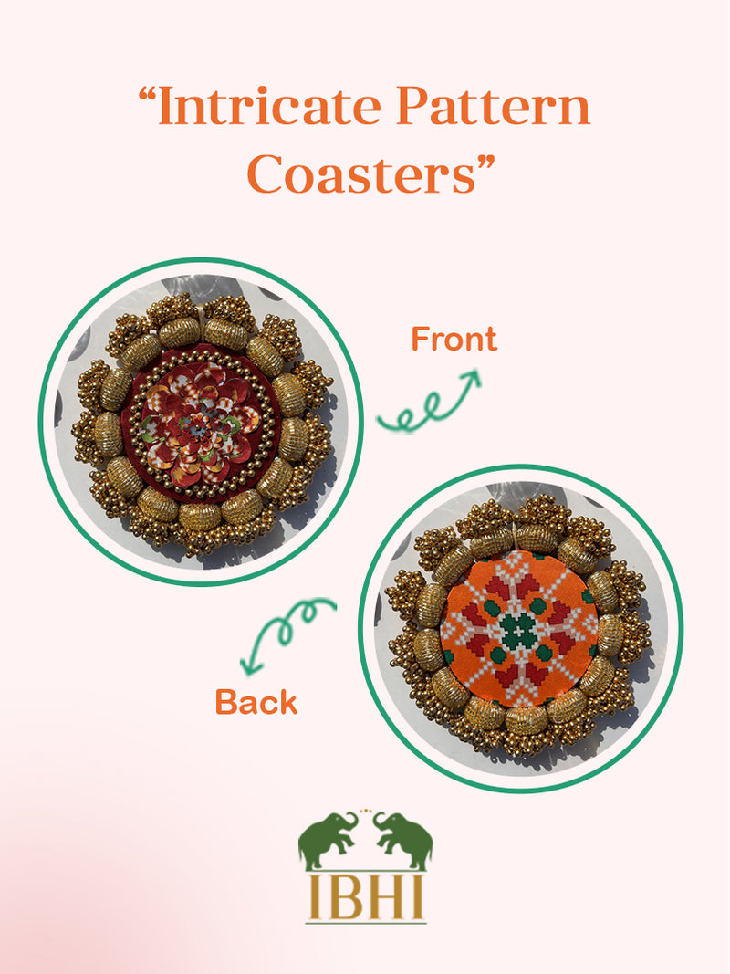 DIVA DIYA PALLET: Enchanted Maroon Navratna Patola + Golden Yellow Navratna Patola