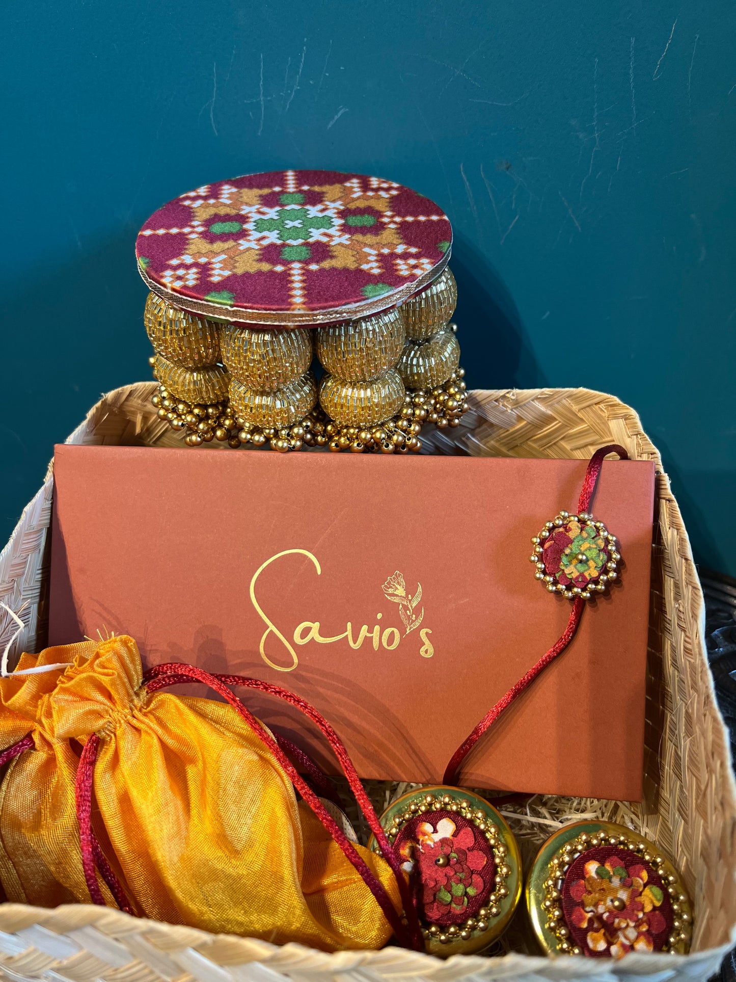 Maroon Beauty on Duty Rakhi Hamper