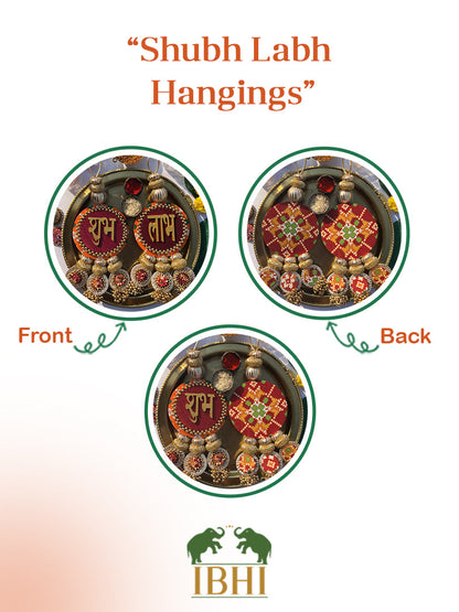 IBHI's Classic Shubh Labh Danglers- Set of 2