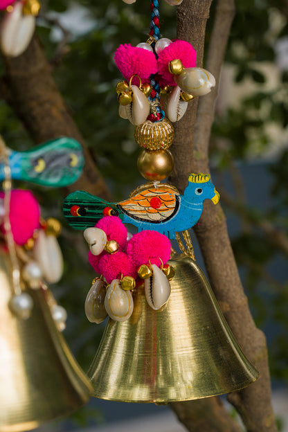 Kalaswar Bell Peacock Hangings- Set of 2