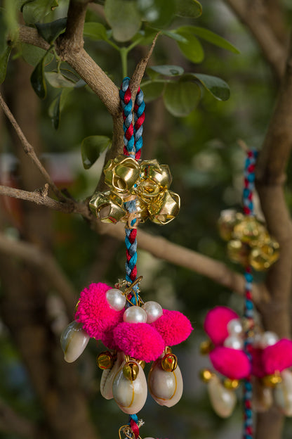Kalaswar Bell Peacock Hangings- Set of 2