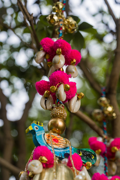 Kalaswar Bell Peacock Hangings- Set of 2