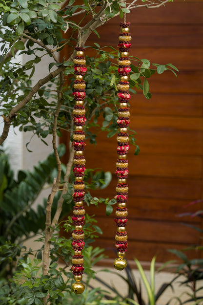 Petite Gajara Long Hangings- Maroon (23 inches)