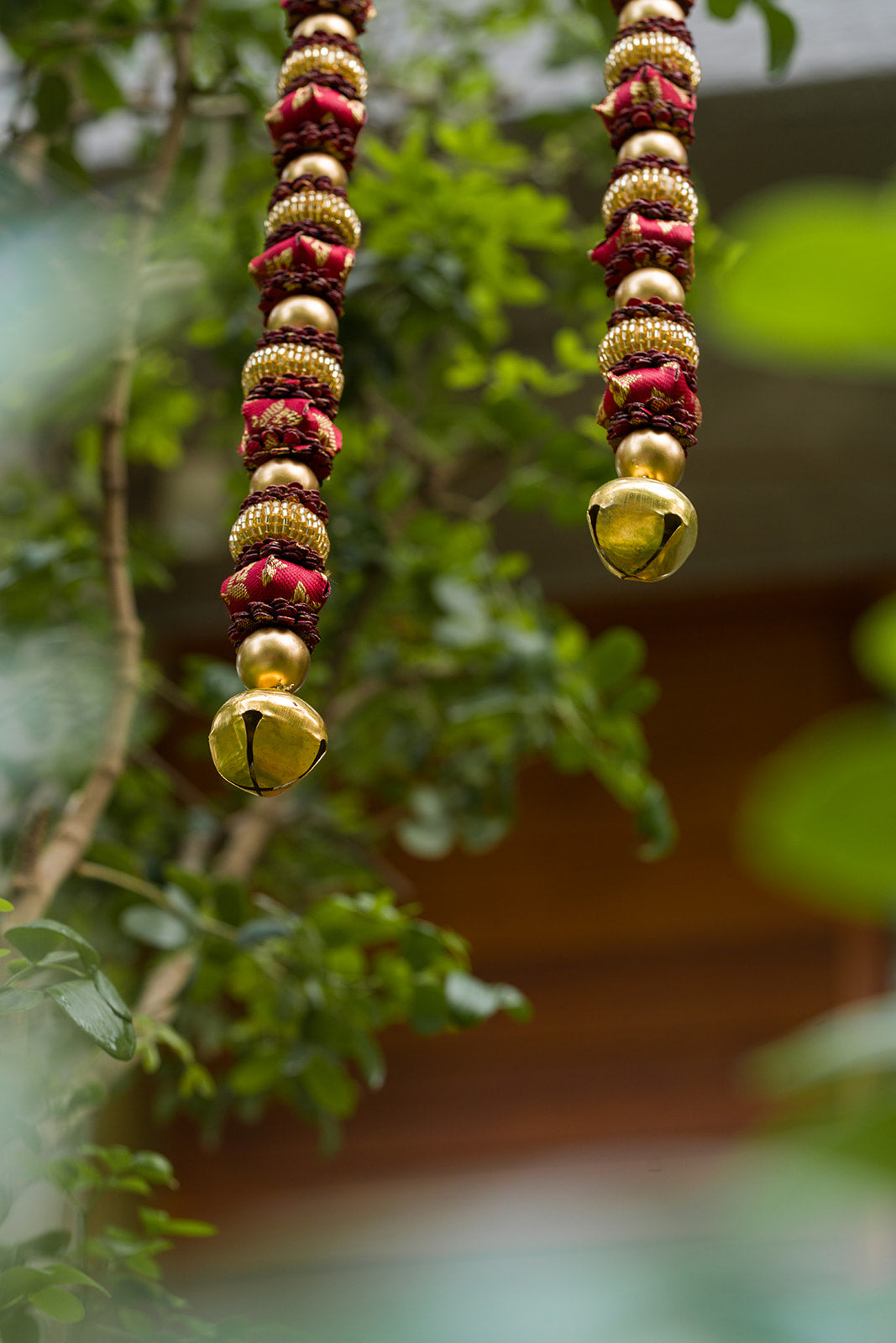 Petite Gajara Long Hangings- Maroon (23 inches)