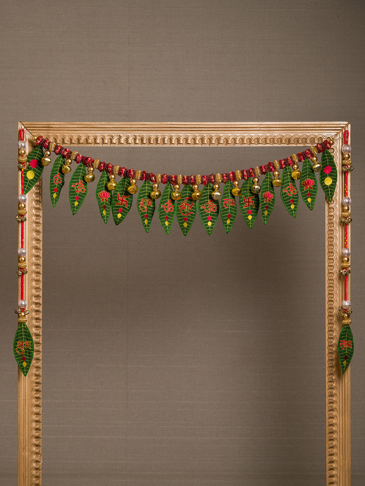 Star Petite Gajra Mango Leaf Dwaar Shringar – Toran & Shubh Labh Hangings Combo