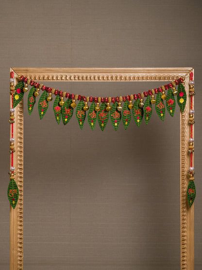 Star Petite Gajra Mango Leaf Dwaar Shringar – Toran & Shubh Labh Hangings Combo