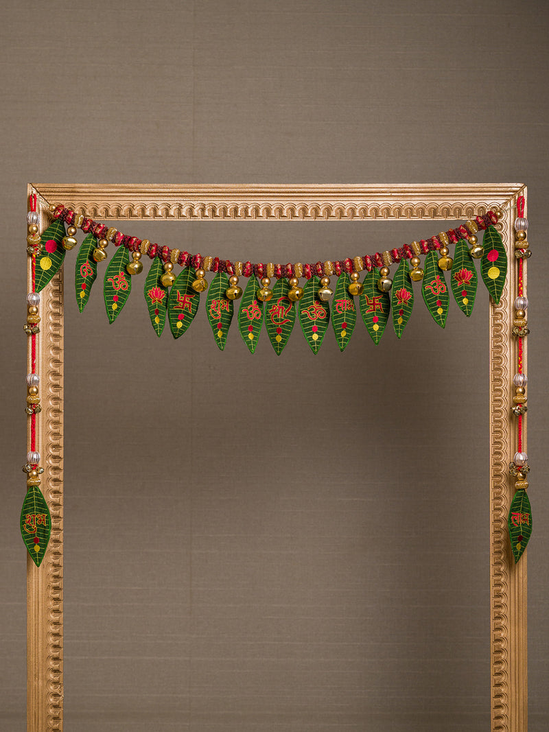 Star Petite Gajra Mango Leaf Dwaar Shringar – Toran & Shubh Labh Hangings Combo