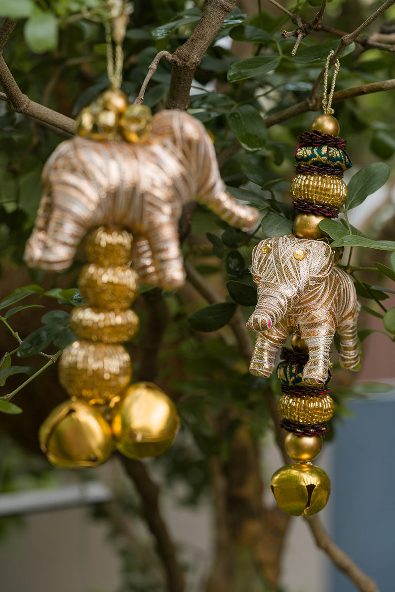 Elephant & Ghunghroo Decorative Hangings – Set of 2