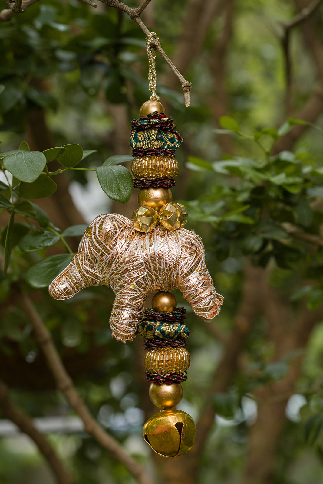 Petite Gajra Elephant Hangings – Set of 2