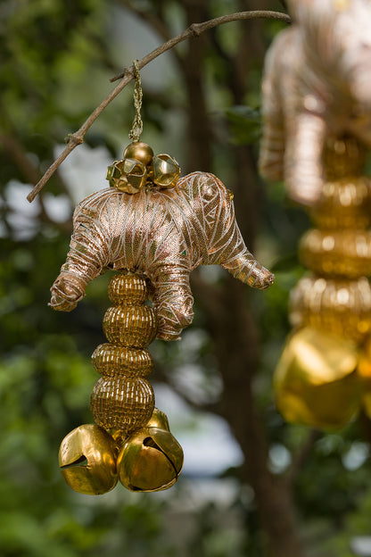 Elephant & Ghunghroo Decorative Hangings – Set of 2