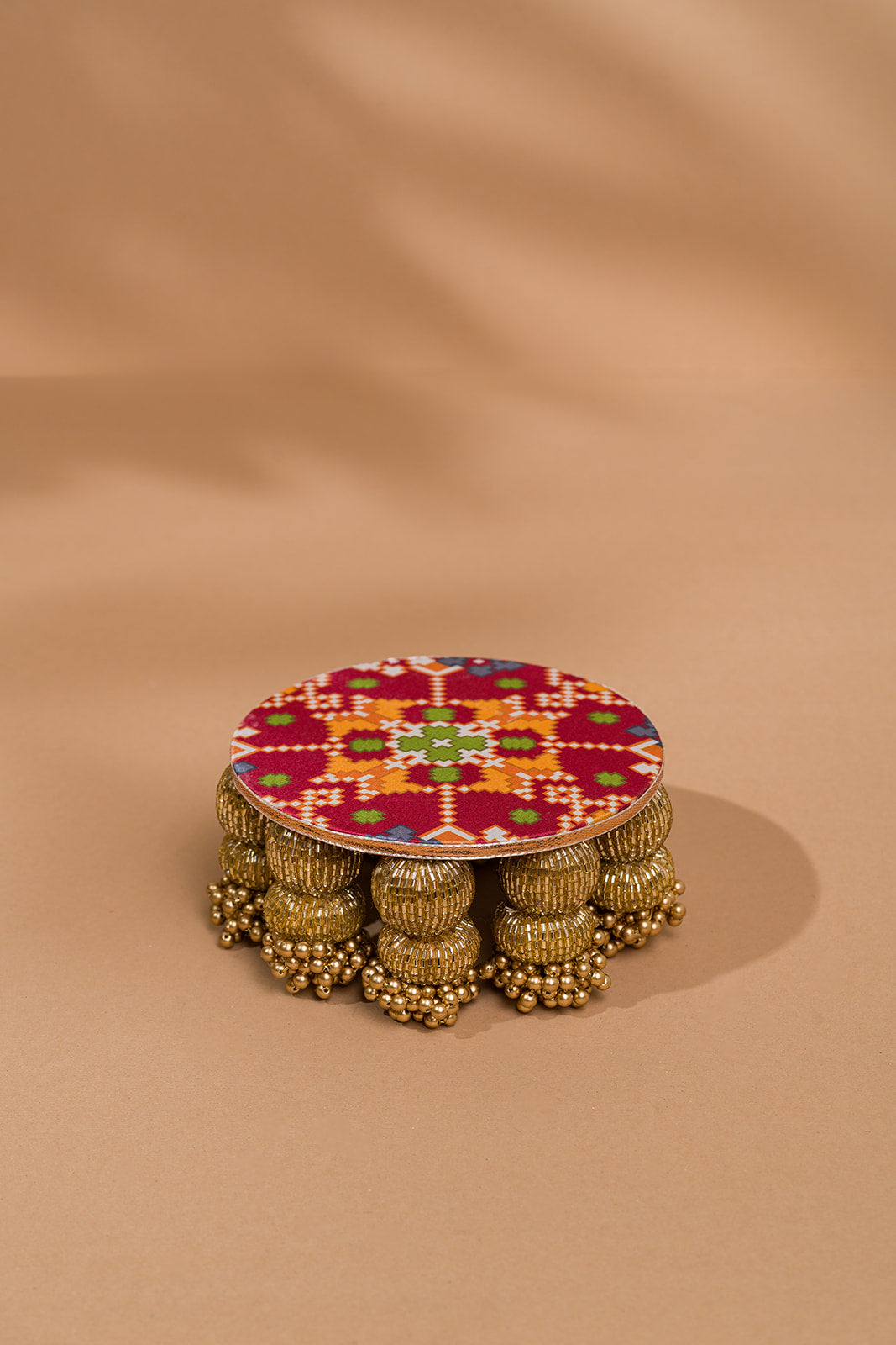 Maroon Navratna Patola 5 inches Dangler Platter