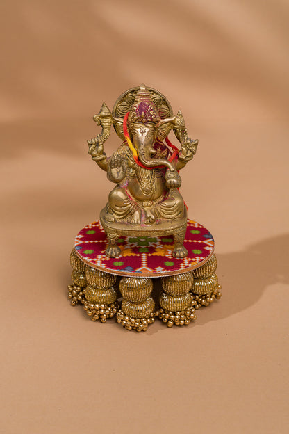 Maroon Navratna Patola 5 inches Dangler Platter
