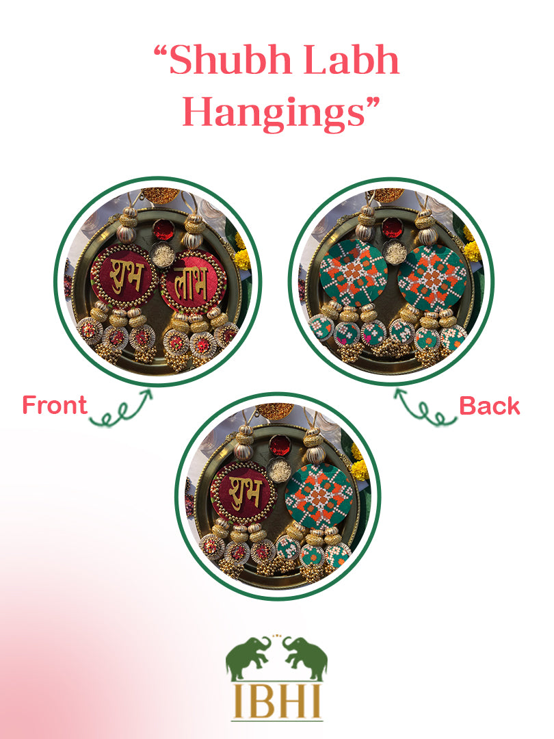 IBHI's Classic Shubh Labh Danglers- Set of 2