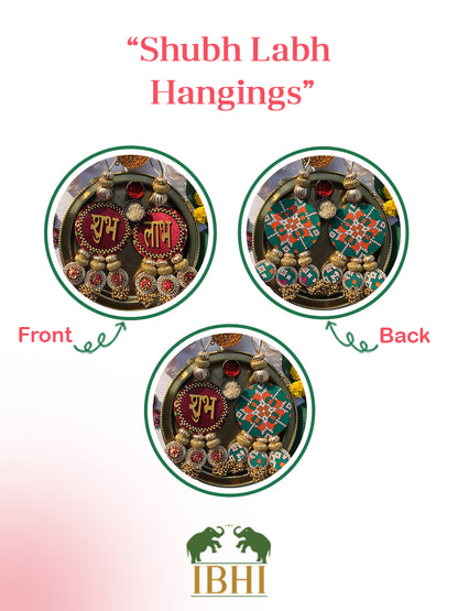 IBHI's Classic Shubh Labh Danglers- Set of 2