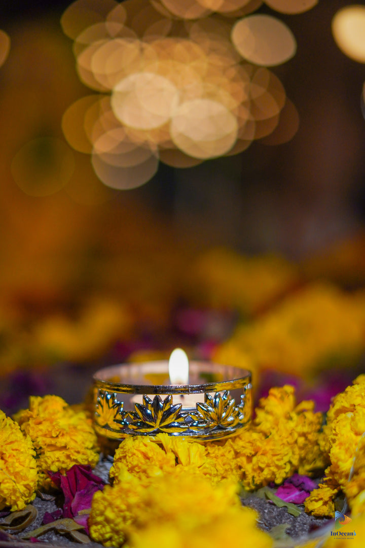 Chamkila Lotus Tealight Candles: Set of 6