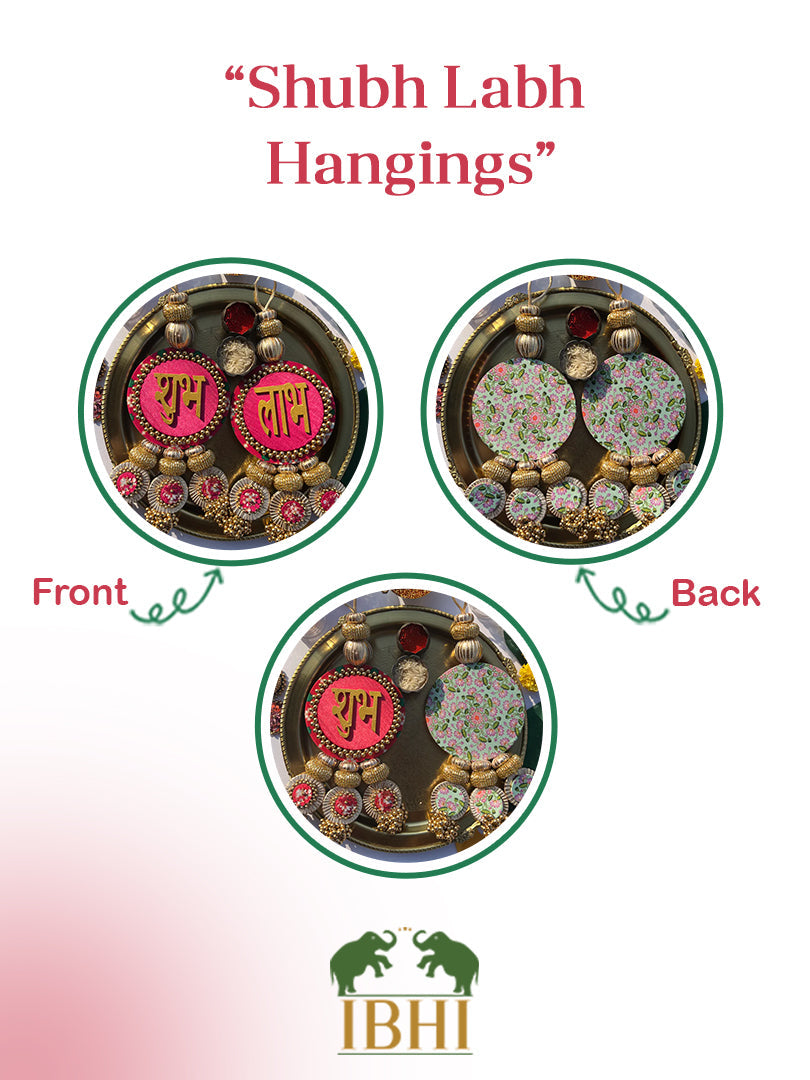 IBHI's Classic Shubh Labh Danglers- Set of 2