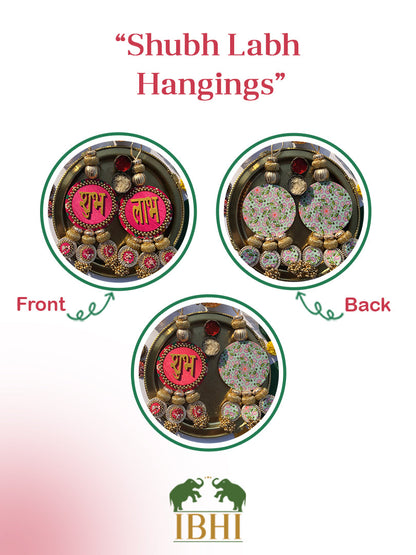 IBHI's Classic Shubh Labh Danglers- Set of 2