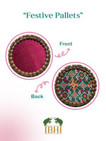 Load image into Gallery viewer, Rosie Rani Surajmukhi Bandhej + OG Inflorescence Divine Pichwai Rangoli- 10 inches basal diameter
