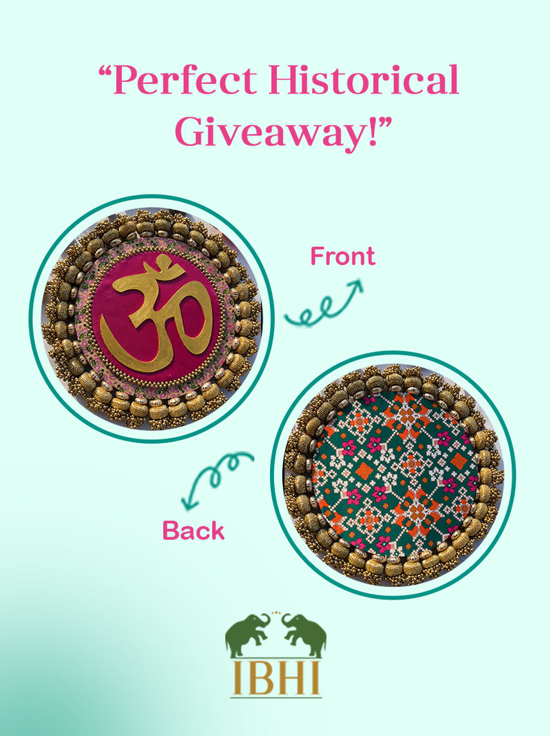 OM  Motif Platter + Hanging: OG Inflorescence & Bottle Green Navratna Patola
