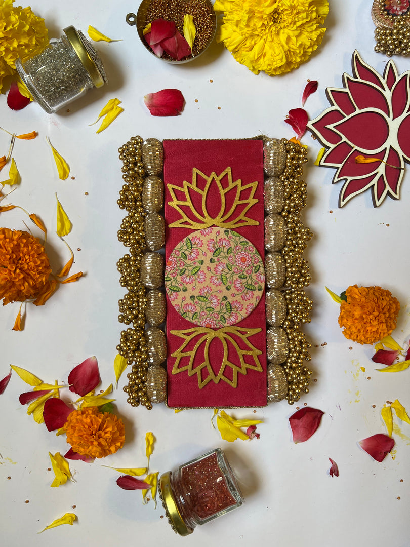 Dilwali Masakali Platter: Solid Rani Pink + OG Inflorescence Divine Pichwai
