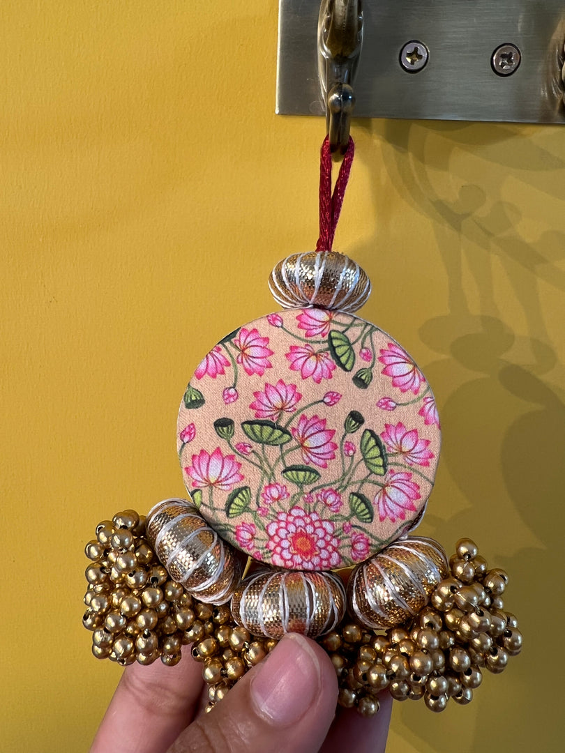Mini Ganesh Charm: Solid Pink + OG Inflorescence Divine Pichwai