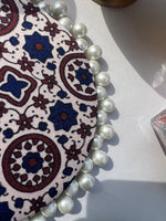 Load image into Gallery viewer, Pearl Beaded Pallet: Royal Jaal Intense Ajrakh