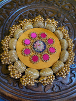 Load image into Gallery viewer, Mandala DIVA DIYA Pallet: Solid Vermillion + Vermillion Congruous Divine Pichwai
