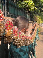 Load image into Gallery viewer, Beaded Bunch Asopalav Tradition X Pink &amp; Vermillion Lumba Toran: Two way (FLEXIBLE)
