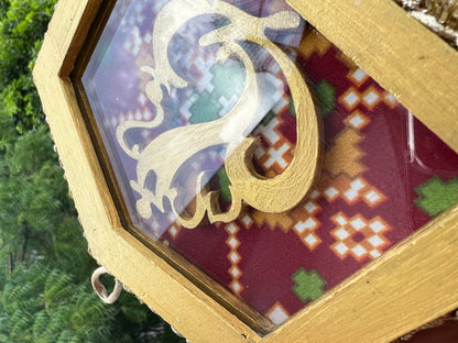 Pastel Pistachio Inflorescence Divine Pichwai Ganpati Glass Door Hanging