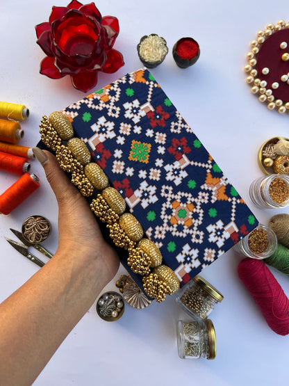 Seven Heaven Micro Beaded Solid Silk Clutch