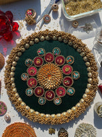 Load image into Gallery viewer, Mandala X Solid Mustard &amp; OG Inflorescence Divine Pichwai Gathered Rangoli
