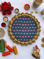 Load image into Gallery viewer, MINI RANGOLI: Inflorescence and Pink Colloquial Divine Pichwai Glass Beaded
