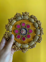 Load image into Gallery viewer, Mandala DIVA DIYA Pallet: Solid Vermillion + Vermillion Congruous Divine Pichwai
