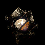 Load image into Gallery viewer, Rhombus Clear Glass Textured Diya
