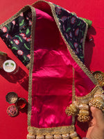 Load image into Gallery viewer, KHES: Maroon Navratna Patola + Solid Maroon
