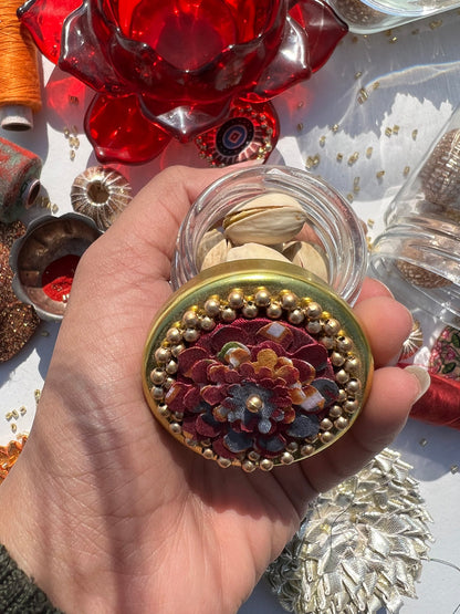 Bling Too Much Vermillion Congruous Divine Pichwai Mini Jar