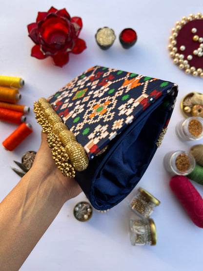 Seven Heaven Micro Beaded Solid Silk Clutch