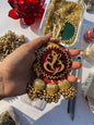 Ganesh Motif Medium Glass Beaded Charm: Congruous Divine Pichwai